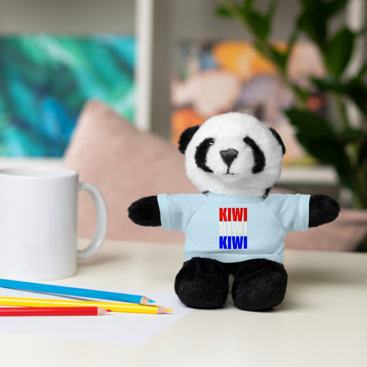 Kiwi Stripe Teddy Bear with Graphic Tee