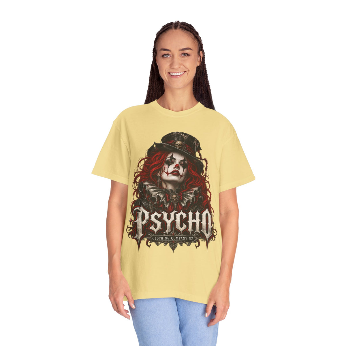 Psycho Female Clown Graphic T-Shirt
