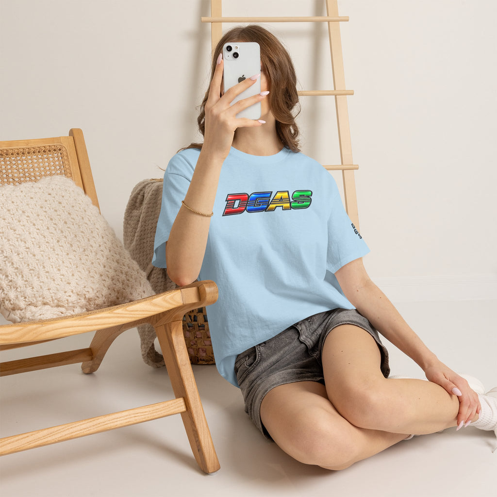 DGAS Dont Give A Shit Retro Rainbow Logo T‑Shirt