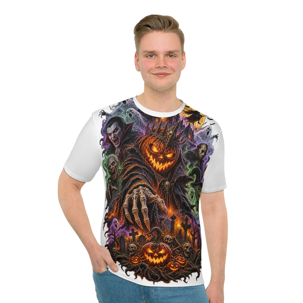 Halloween Pumpkin Reaper T-Shirt — Psycho Skull Back Graphic