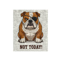 Copy of Crushed Velvet Blanket — Grumpy Bulldog “NOT TODAY!” Throw Blanket