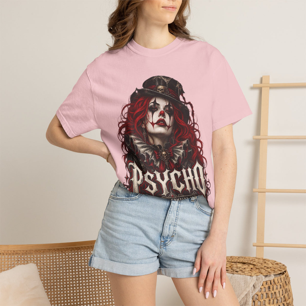 Psycho Female Clown Graphic T-Shirt