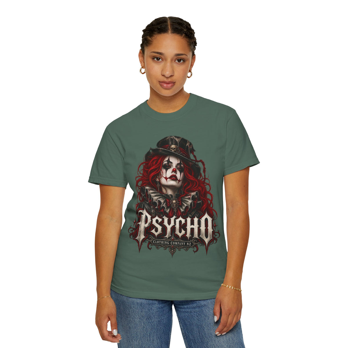 Psycho Female Clown Graphic T-Shirt