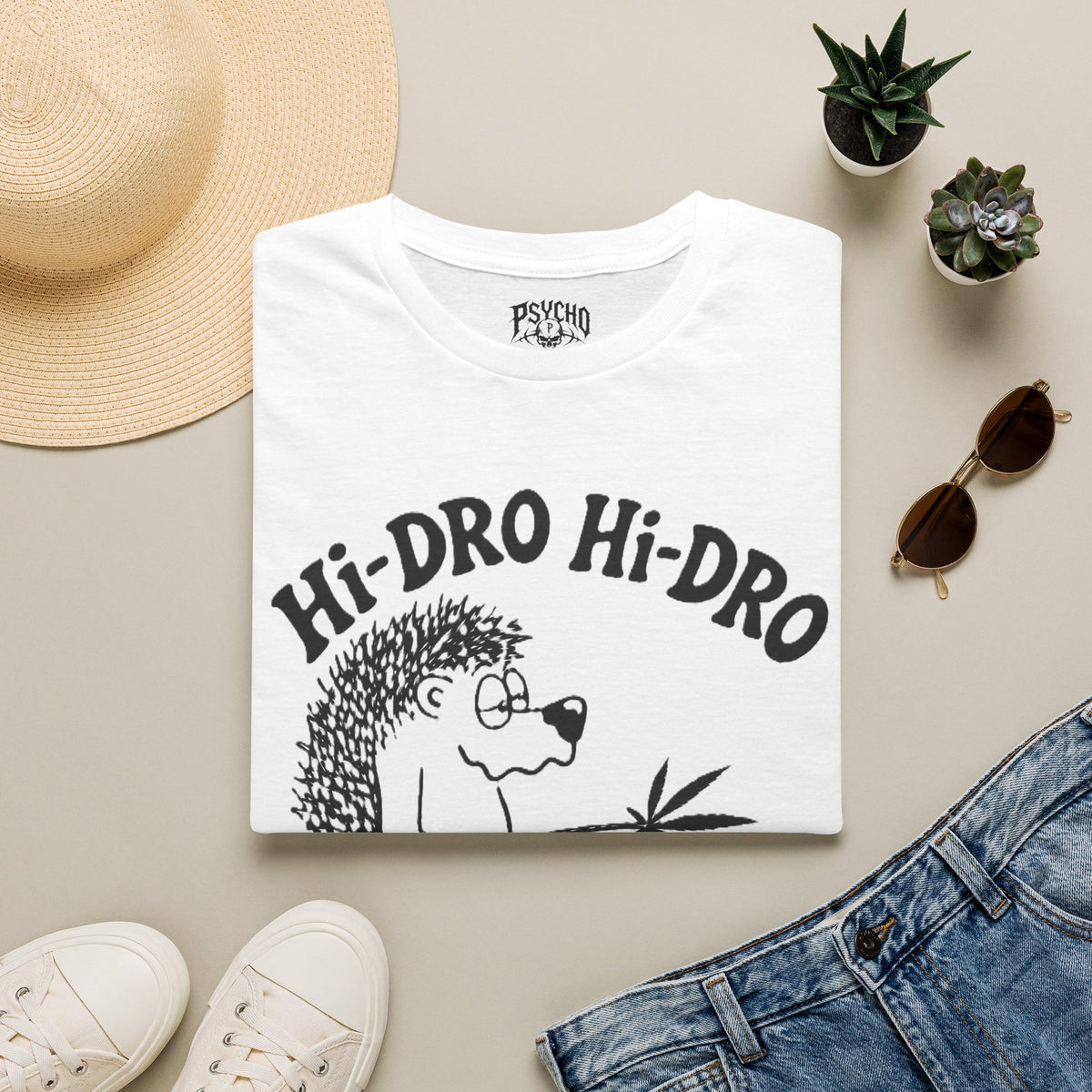 Hi-Dro The Stoned Hedgehog T-Shirt — Funny Cannabis Graphic Tee