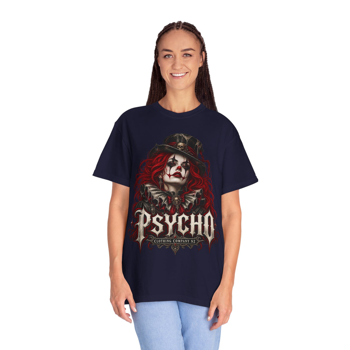 Psycho Female Clown Graphic T-Shirt