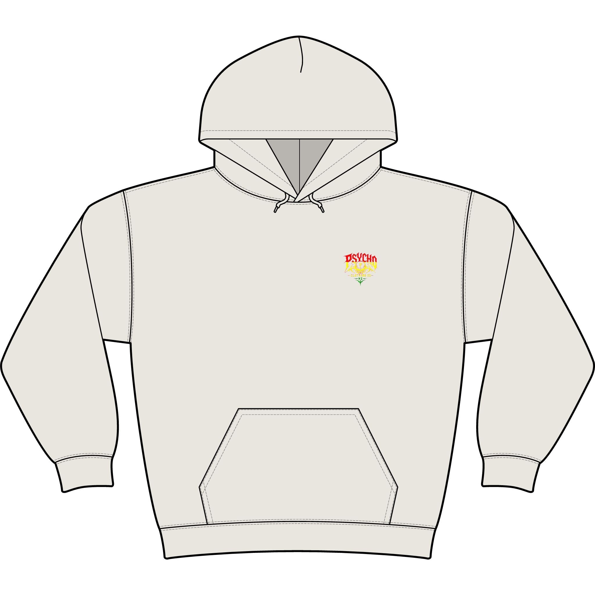 Psycho Clothing Co. Graphic Hoodie — Vintage Skull Logo Streetwear