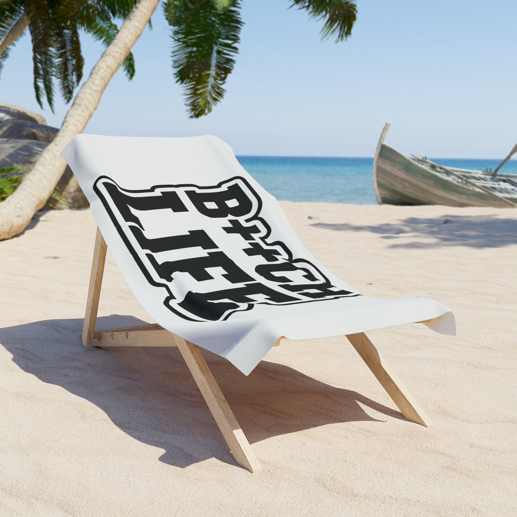 Beach Towel — “B++CH LIFE” Bold Graphic Beach Towel