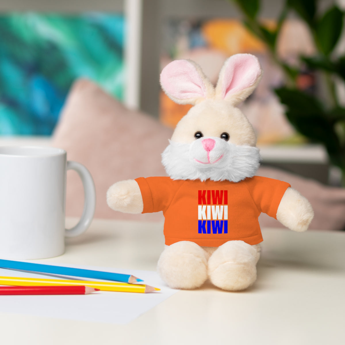 Kiwi Stripe Teddy Bear with Graphic Tee