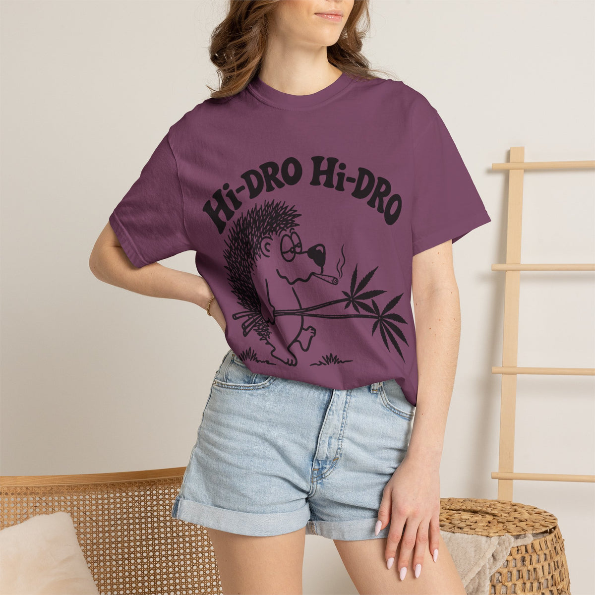 Hi-Dro The Stoned Hedgehog T-Shirt — Cute Retro Cannabis Graphic Tee