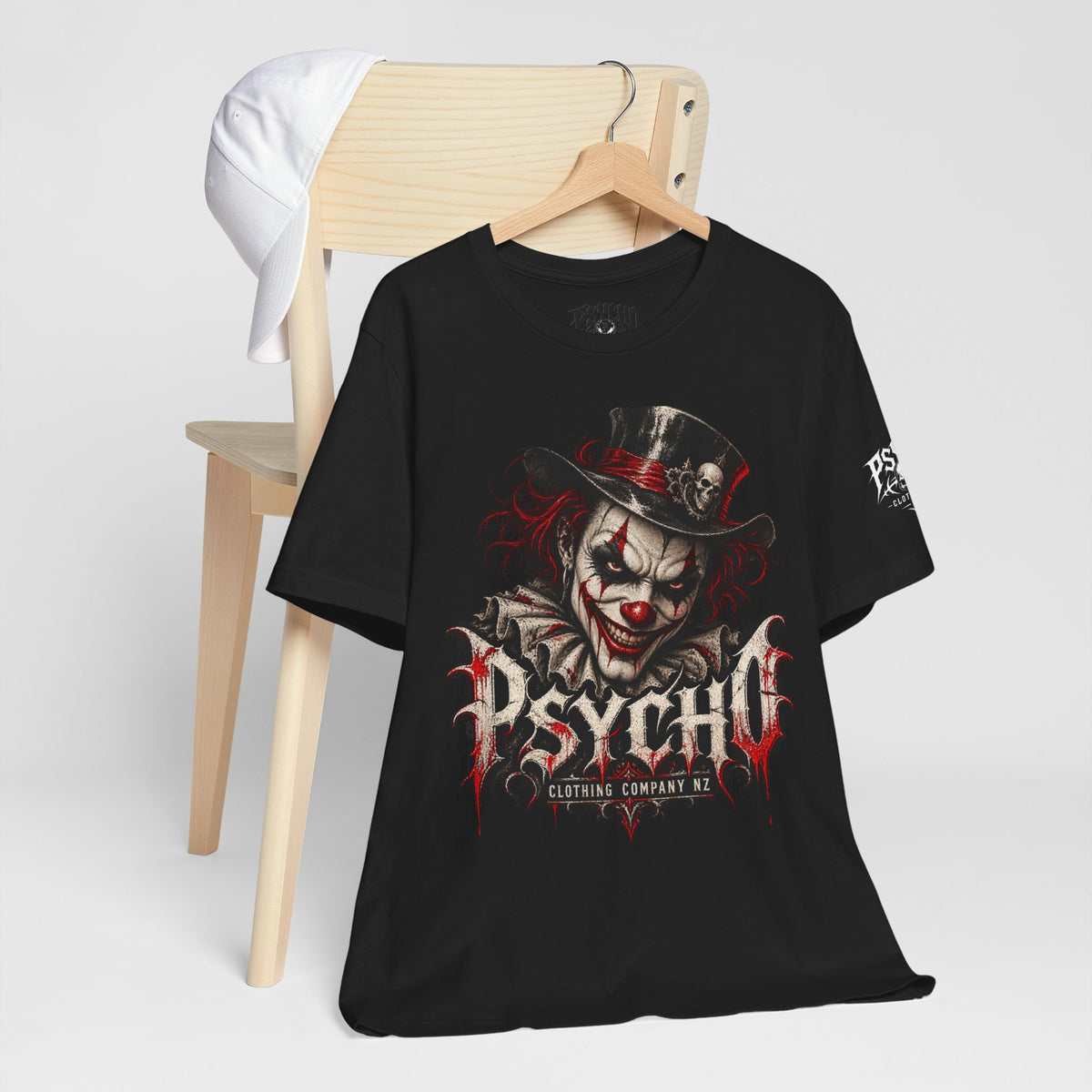 Psycho Clown Graphic Tee — Horror Circus Skull Top