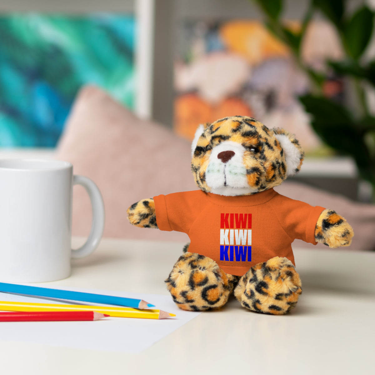 Kiwi Stripe Teddy Bear with Graphic Tee
