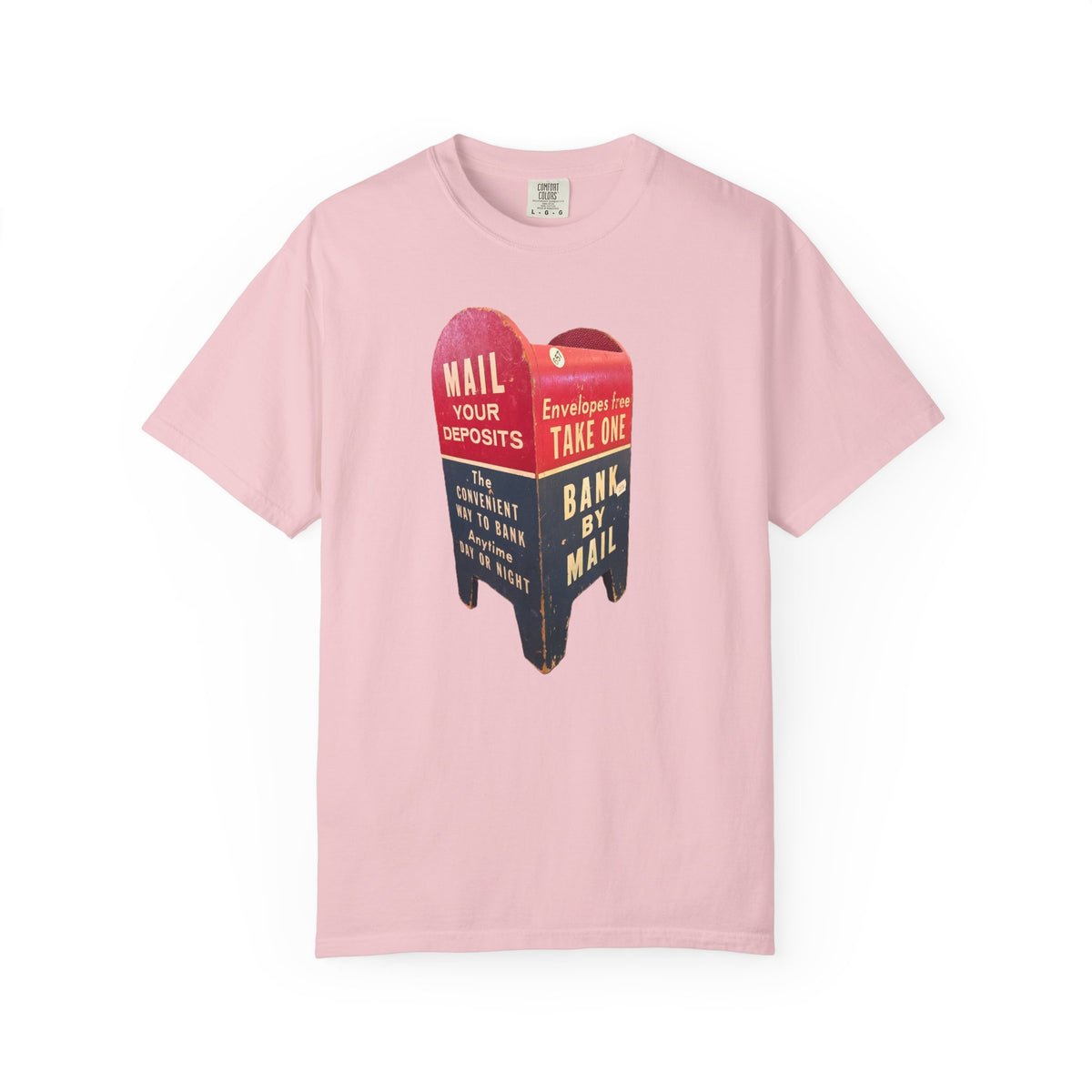 Mailbox Vintage Graphic T-Shirt — "Mail Your Deposits / Bank By Mail"