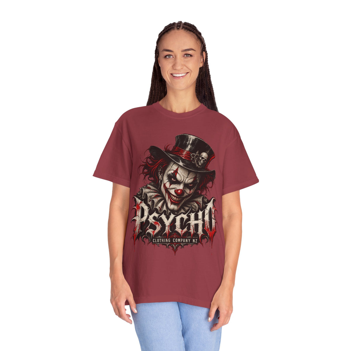 Psycho Clown Male Graphic T-Shirt — Creepy Gothic Horror Tee
