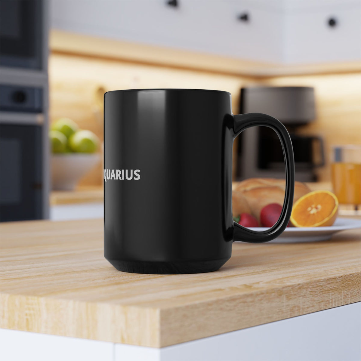 Aquarius Constellation Black Coffee Mug — Zodiac Astrology Gift (11oz & 15oz)