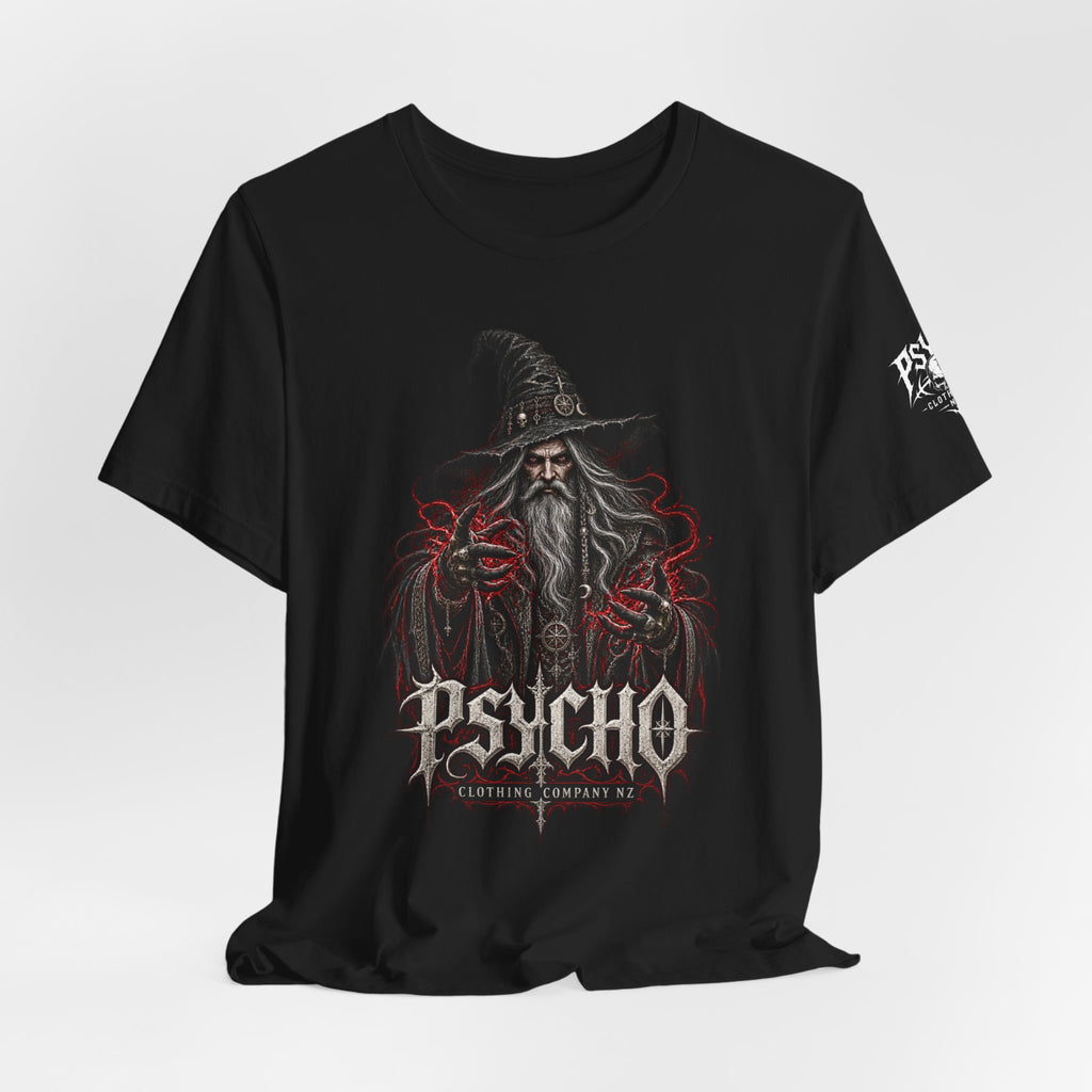 Psycho Wizard Graphic Tee - Dark Gothic Fantasy T-Shirt