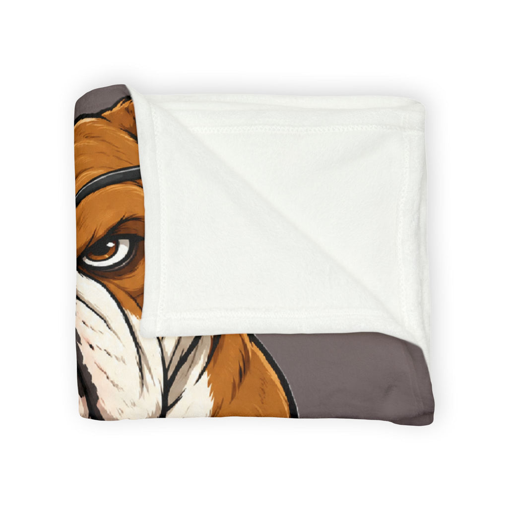 Bulldog Pirate Throw Blanket — Funny English Bulldog Eye Patch Cozy Blanket