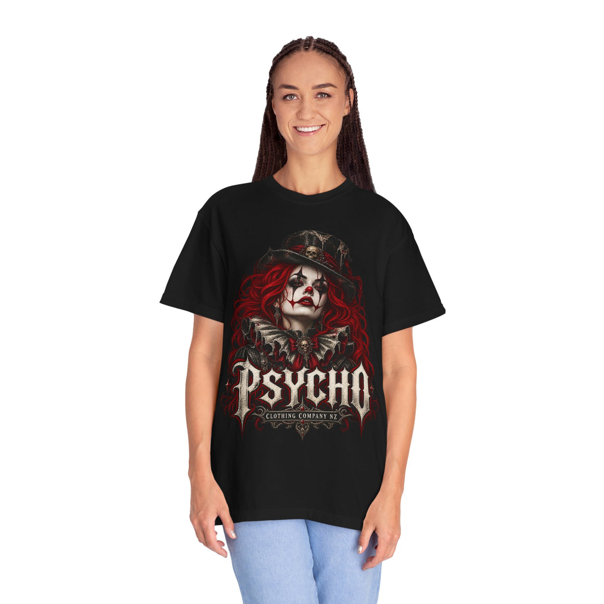 Psycho Female Clown Graphic T-Shirt