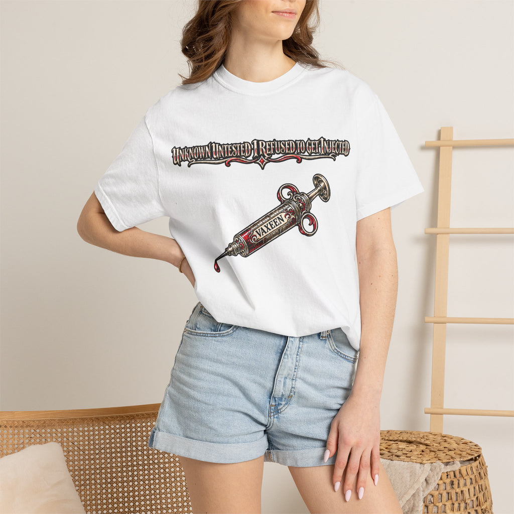 Syringe Tattoo Graphic T-Shirt — 'Saved' Vintage Medical Punk Tee