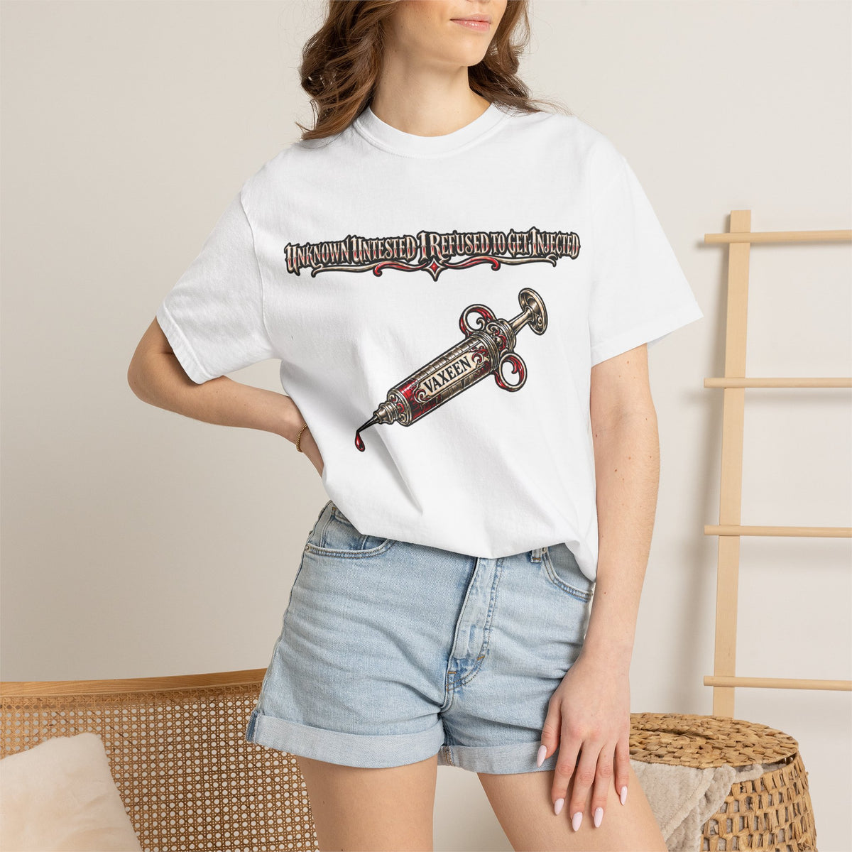 Syringe Tattoo Graphic T-Shirt — 'Saved' Vintage Medical Punk Tee