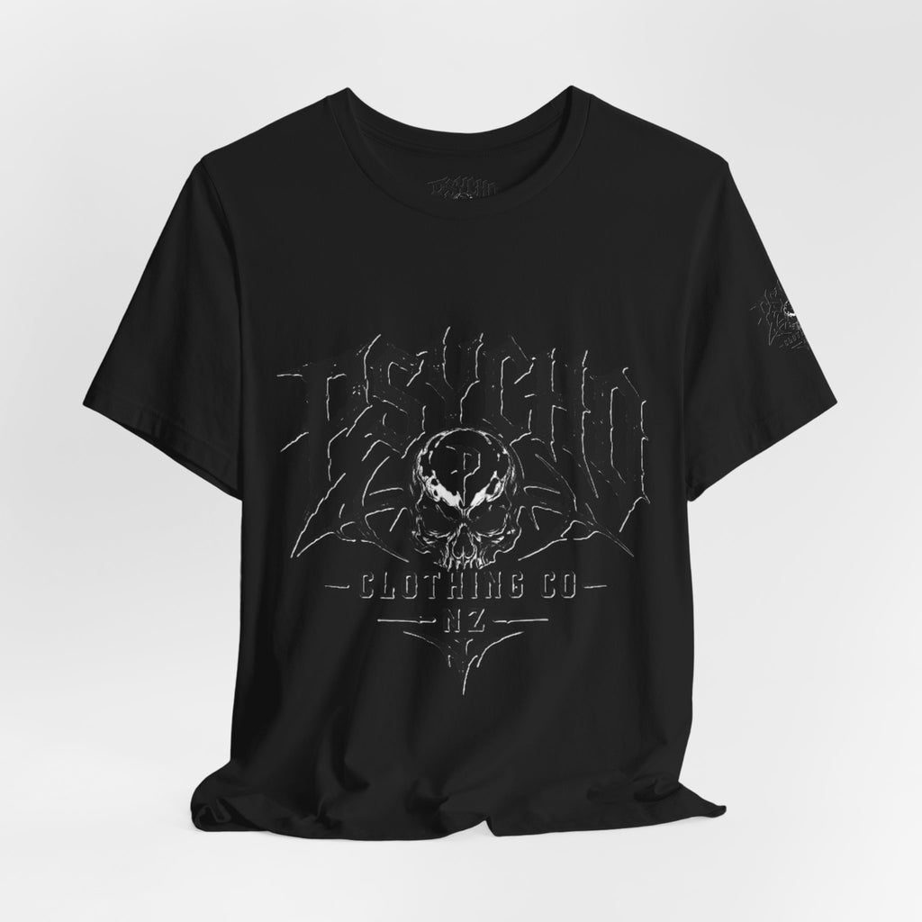 Psycho Clothing Co. Skull Tee — Gothic Rock Band Graphic T-Shirt