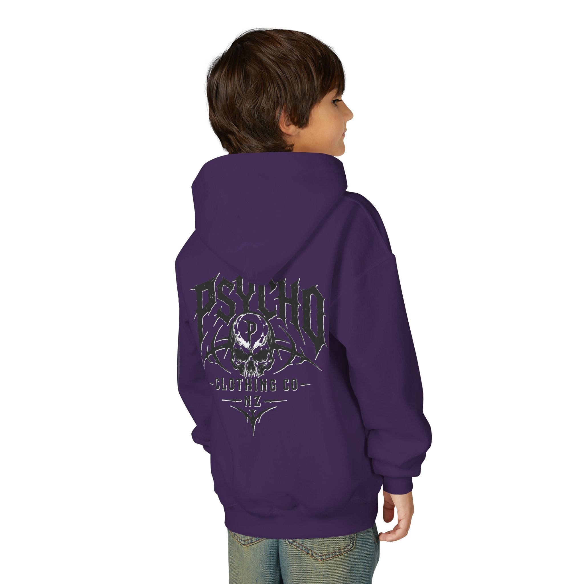 Psycho Skull Youth Hoodie - Graphic Band-Style Kids Sweatshirt
