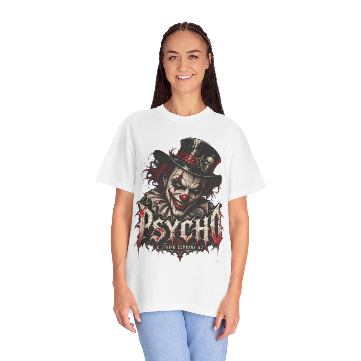 Psycho Clown Male Graphic T-Shirt — Creepy Gothic Horror Tee