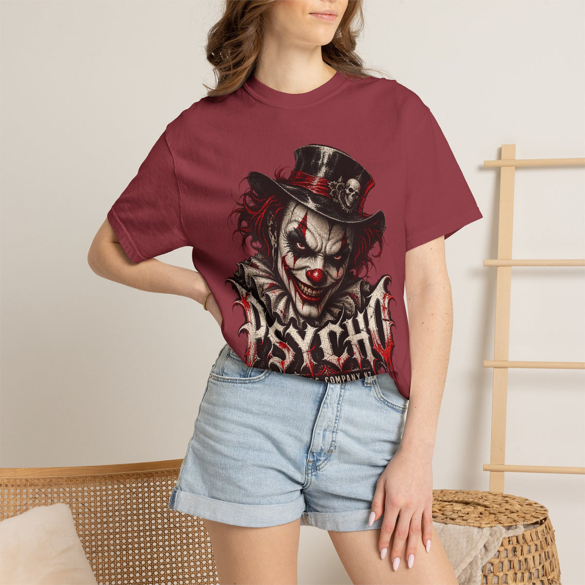 Psycho Clown Male Graphic T-Shirt — Creepy Gothic Horror Tee