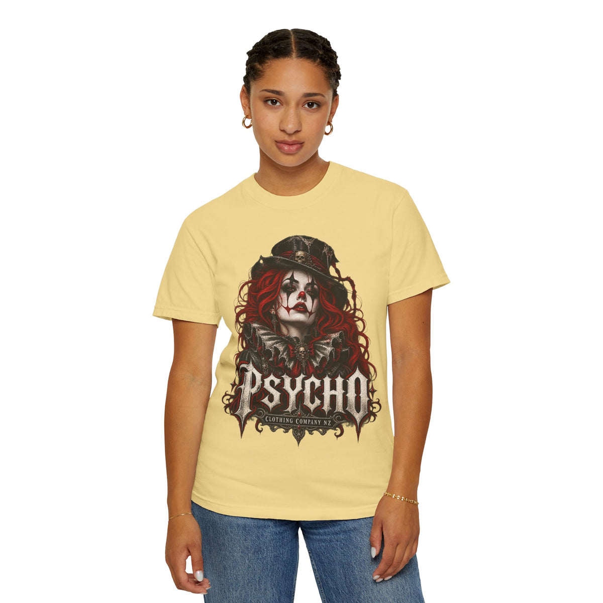 Psycho Female Clown Graphic T-Shirt