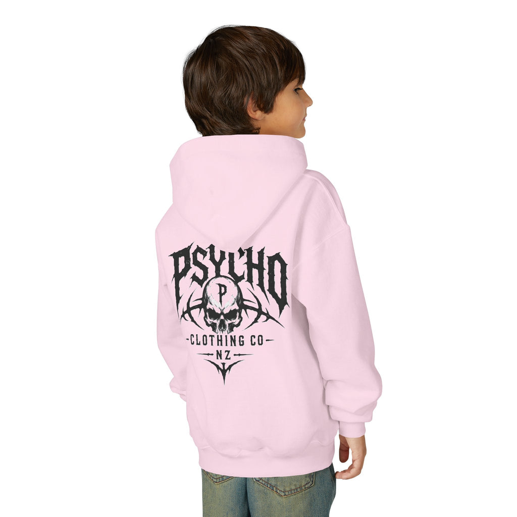 Psycho Skull Youth Hoodie - Graphic Band-Style Kids Sweatshirt