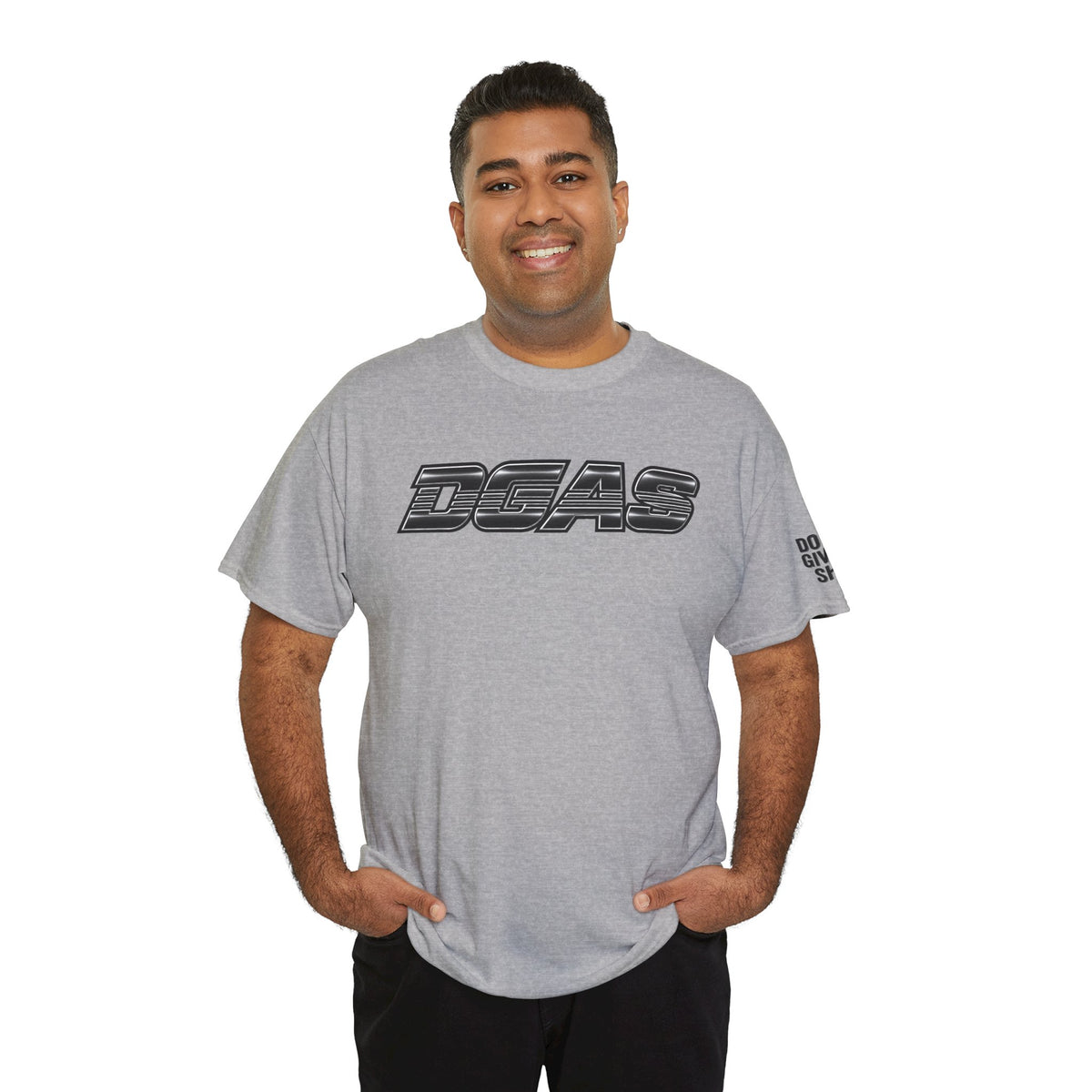DGAS (Dont Give A Shit) Retro Logo Tee — White Graphic Short Sleeve Shirt