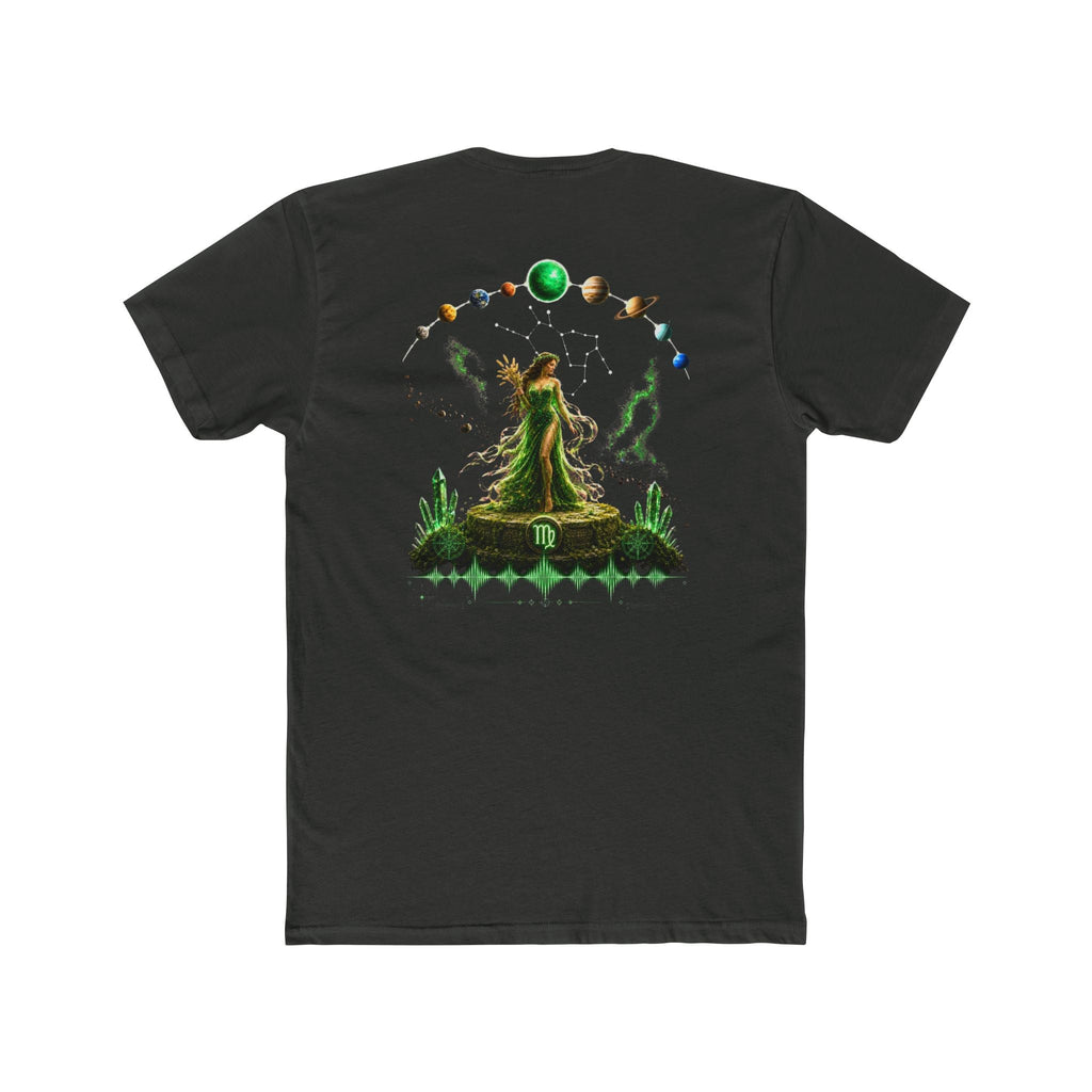 Virgo Zodiac Goddess T‑Shirt — Green Astrology Constellation Tee
