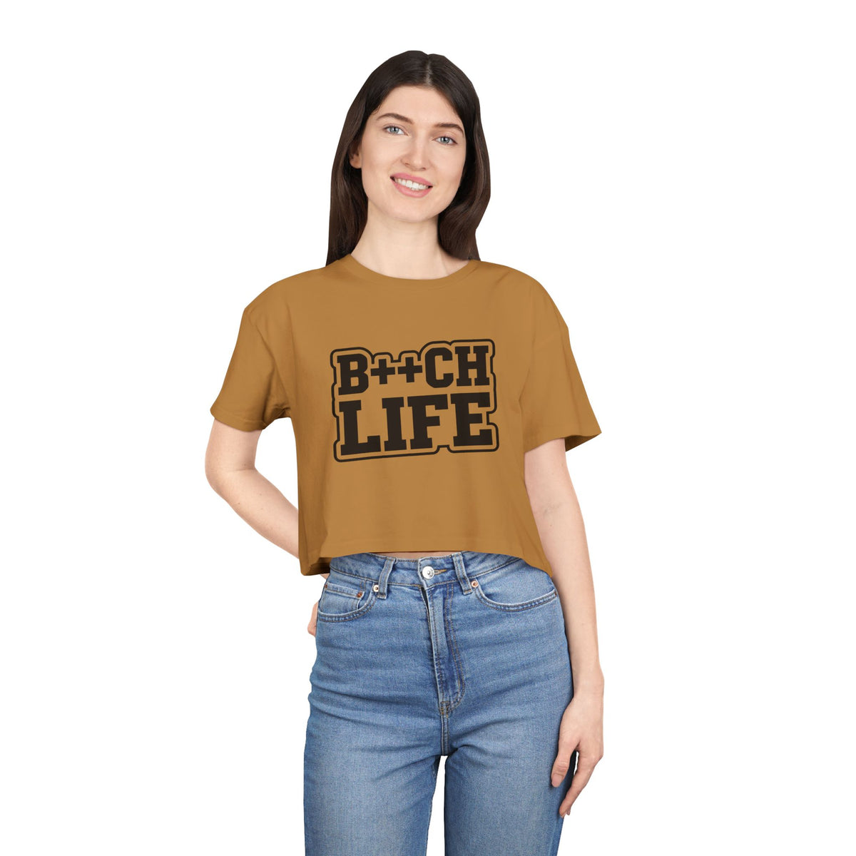 Bitch Life Crop Tee — Edgy Graphic Women's Cropped T-Shirt