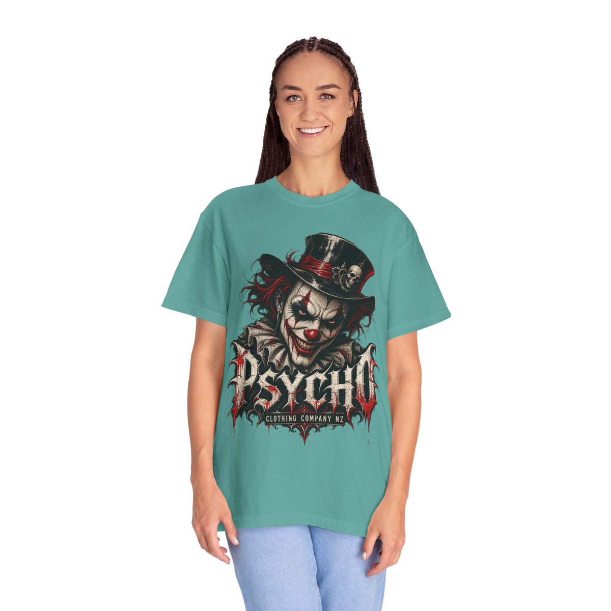 Psycho Clown Male Graphic T-Shirt — Creepy Gothic Horror Tee