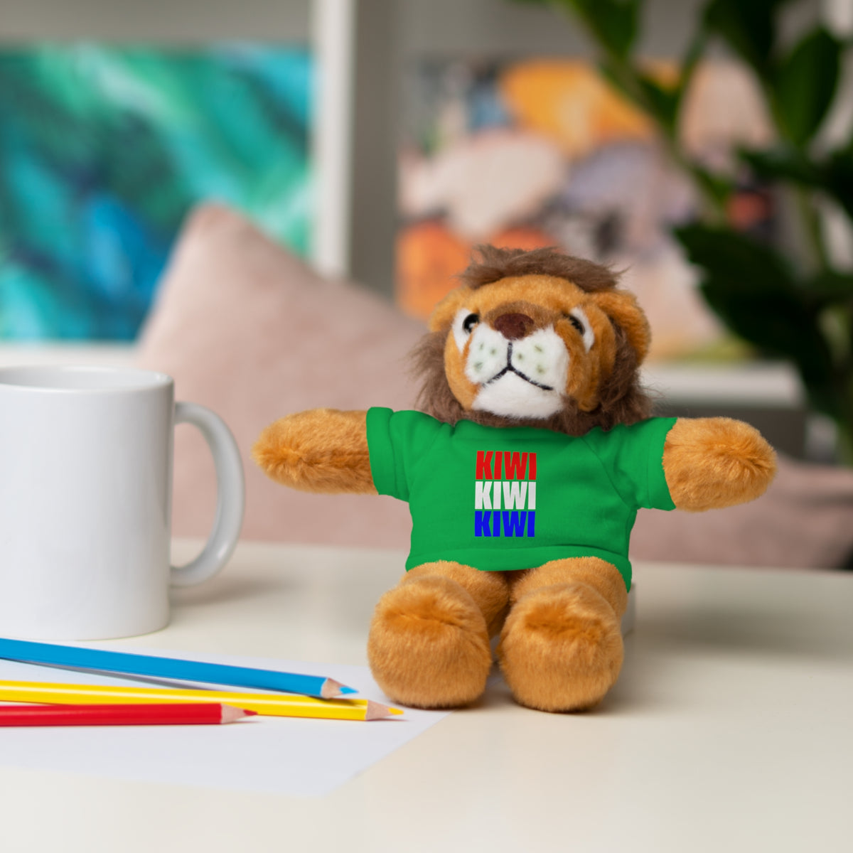 Kiwi Stripe Teddy Bear with Graphic Tee