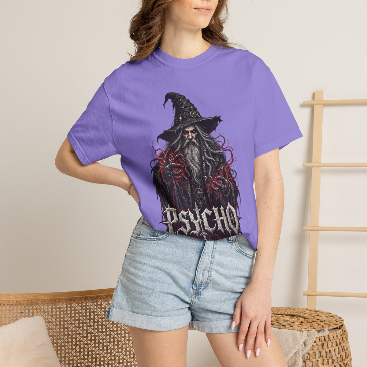 Psycho Wizard T-Shirt — Gothic Wizard Graphic Tee