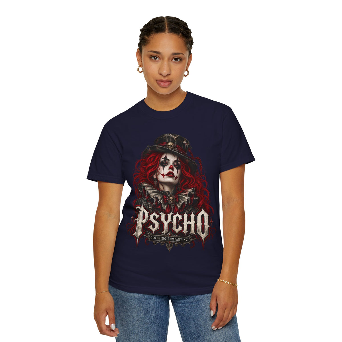 Psycho Female Clown Graphic T-Shirt