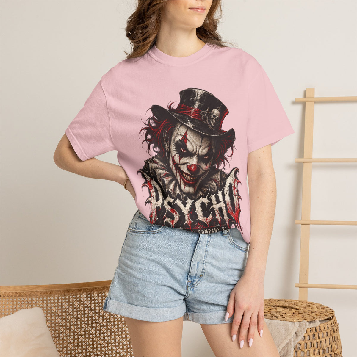 Psycho Clown Male Graphic T-Shirt — Creepy Gothic Horror Tee