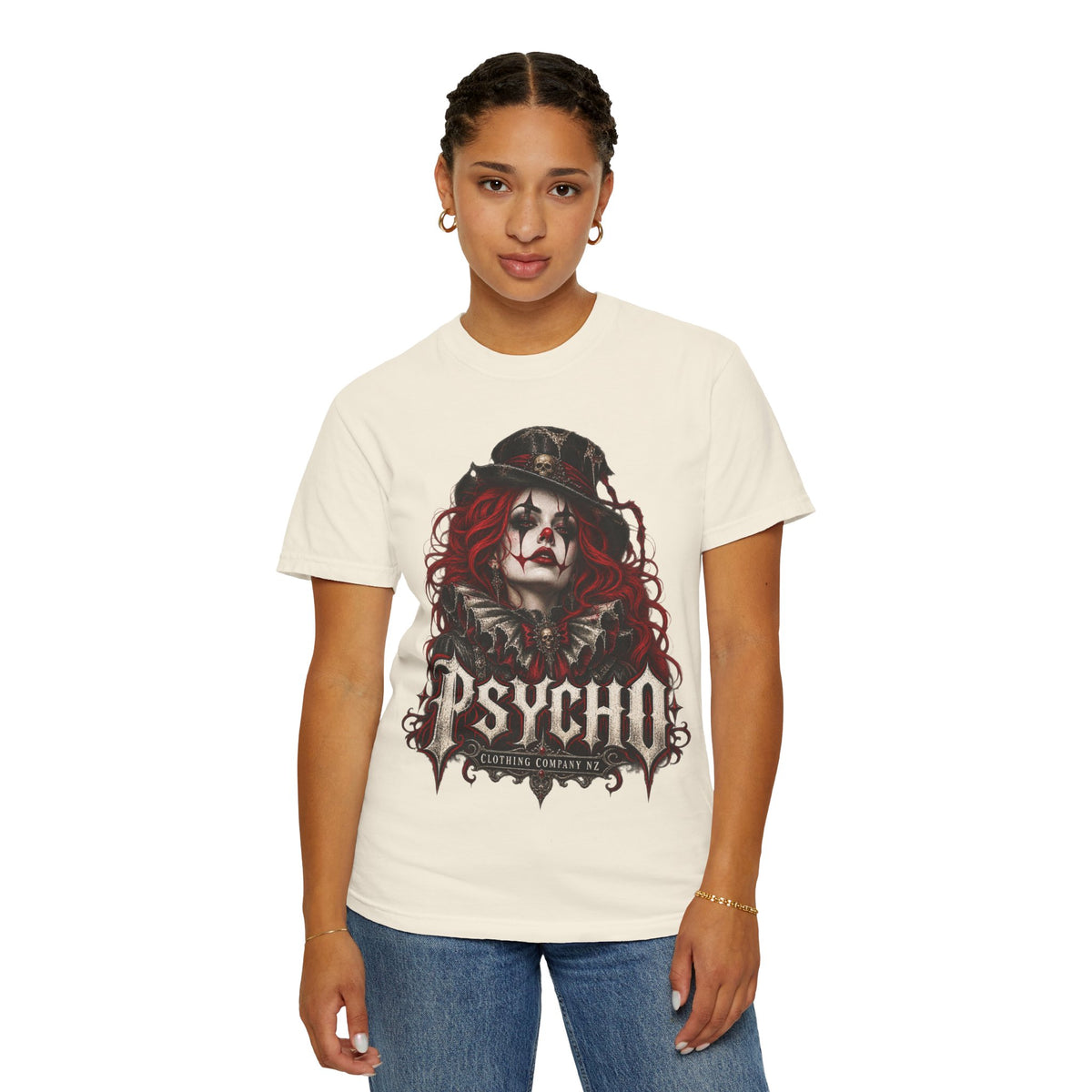 Psycho Female Clown Graphic T-Shirt