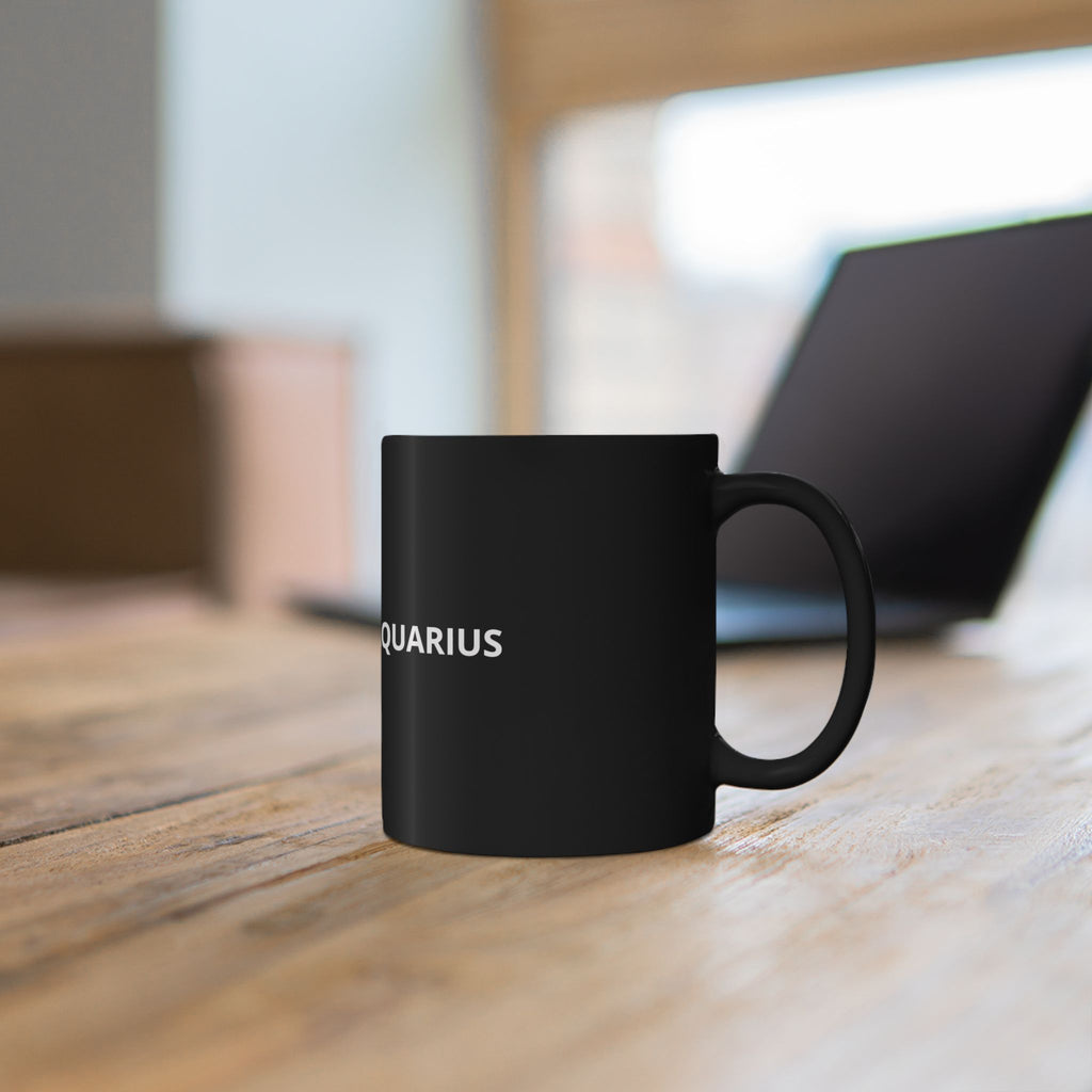 Aquarius Constellation Black Coffee Mug — Zodiac Astrology Gift (11oz & 15oz)