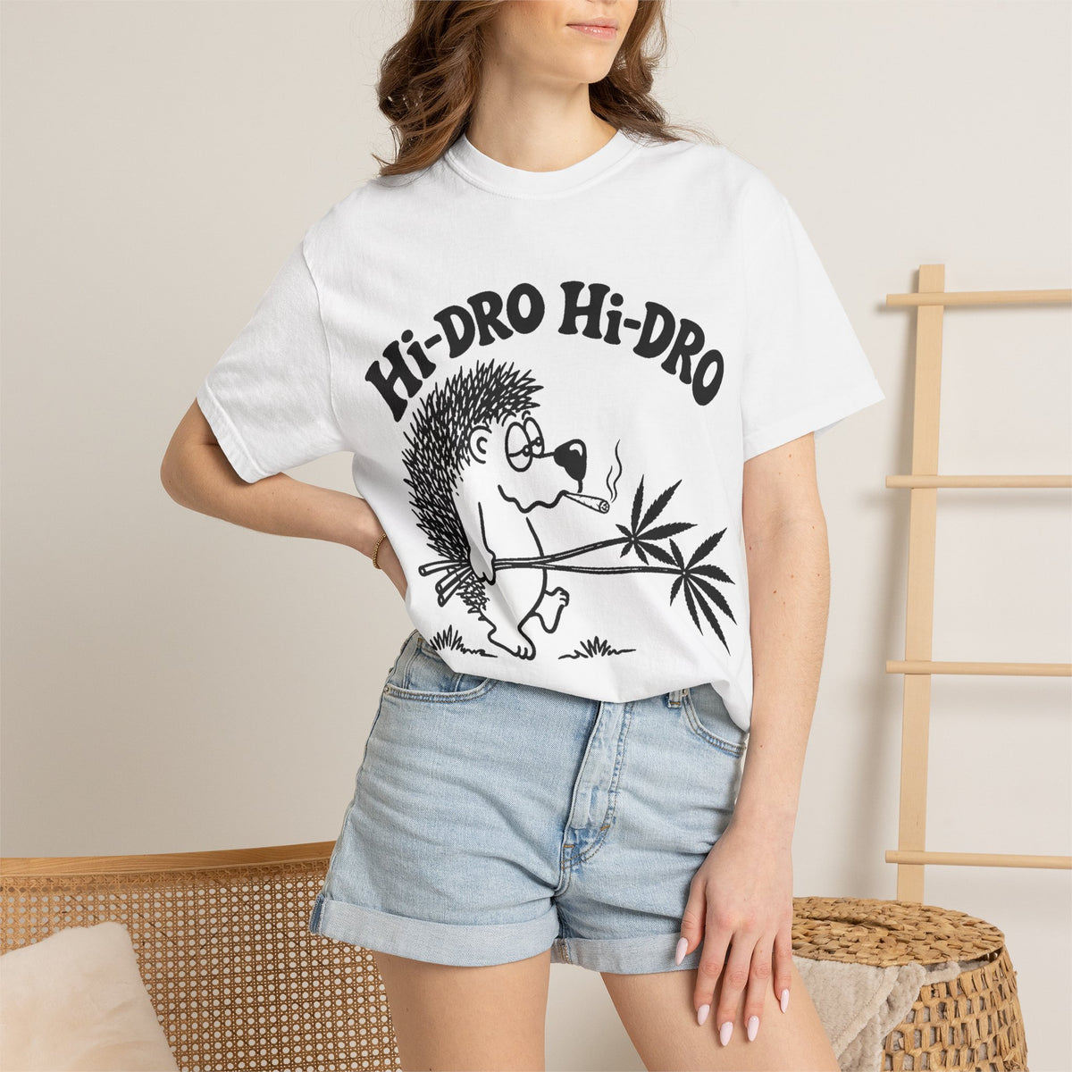 Hi-Dro The Stoned Hedgehog T-Shirt — Cute Retro Cannabis Graphic Tee