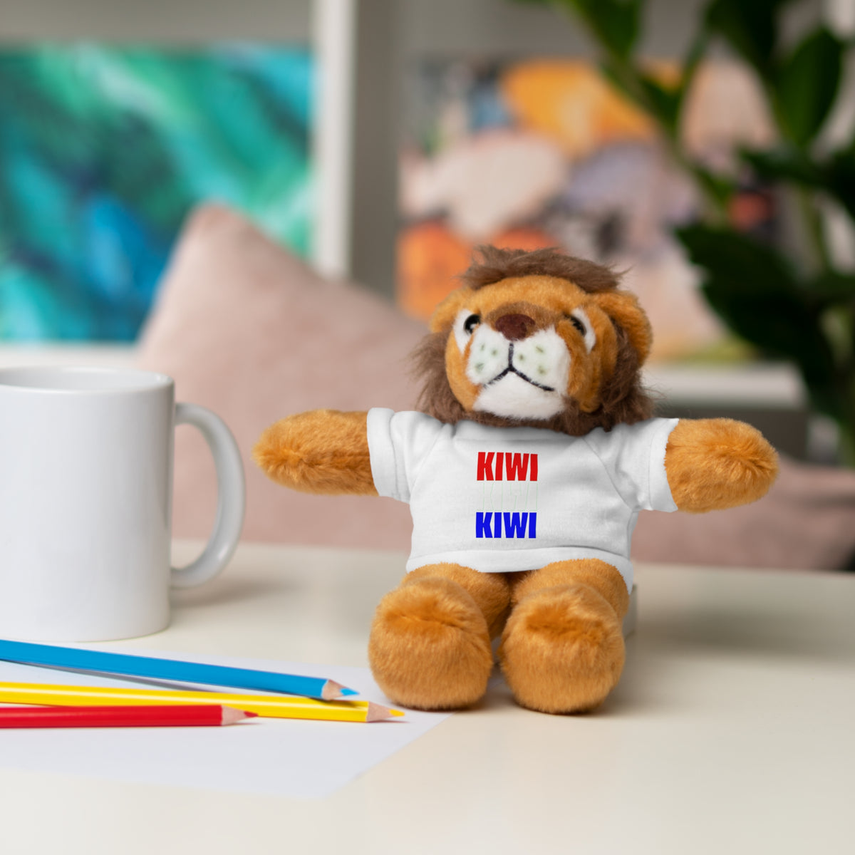 Kiwi Stripe Teddy Bear with Graphic Tee