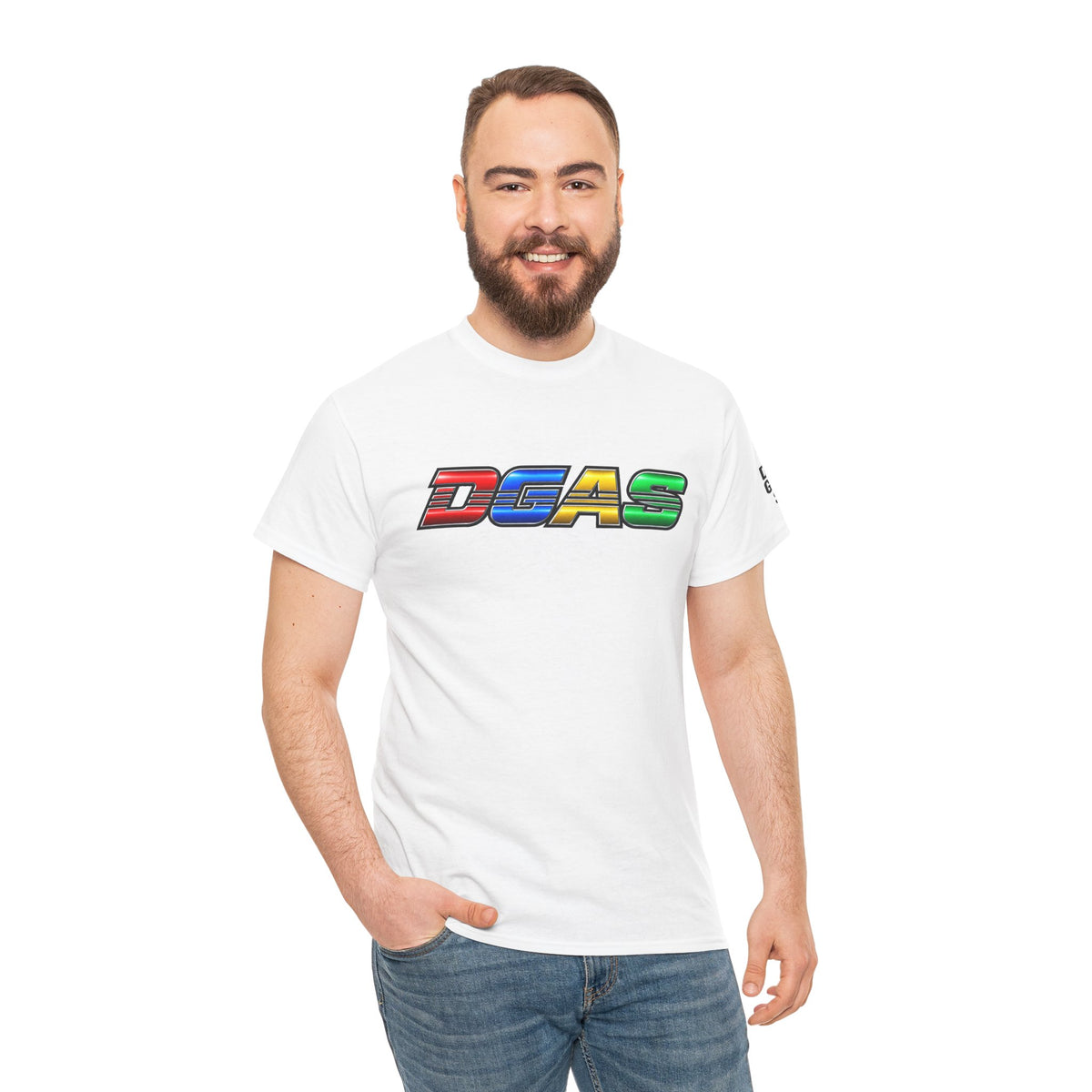DGAS Dont Give A Shit Retro Rainbow Logo T‑Shirt