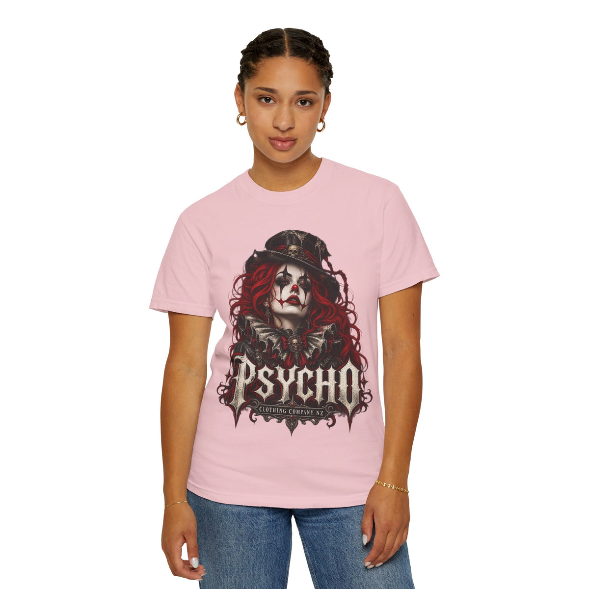 Psycho Female Clown Graphic T-Shirt
