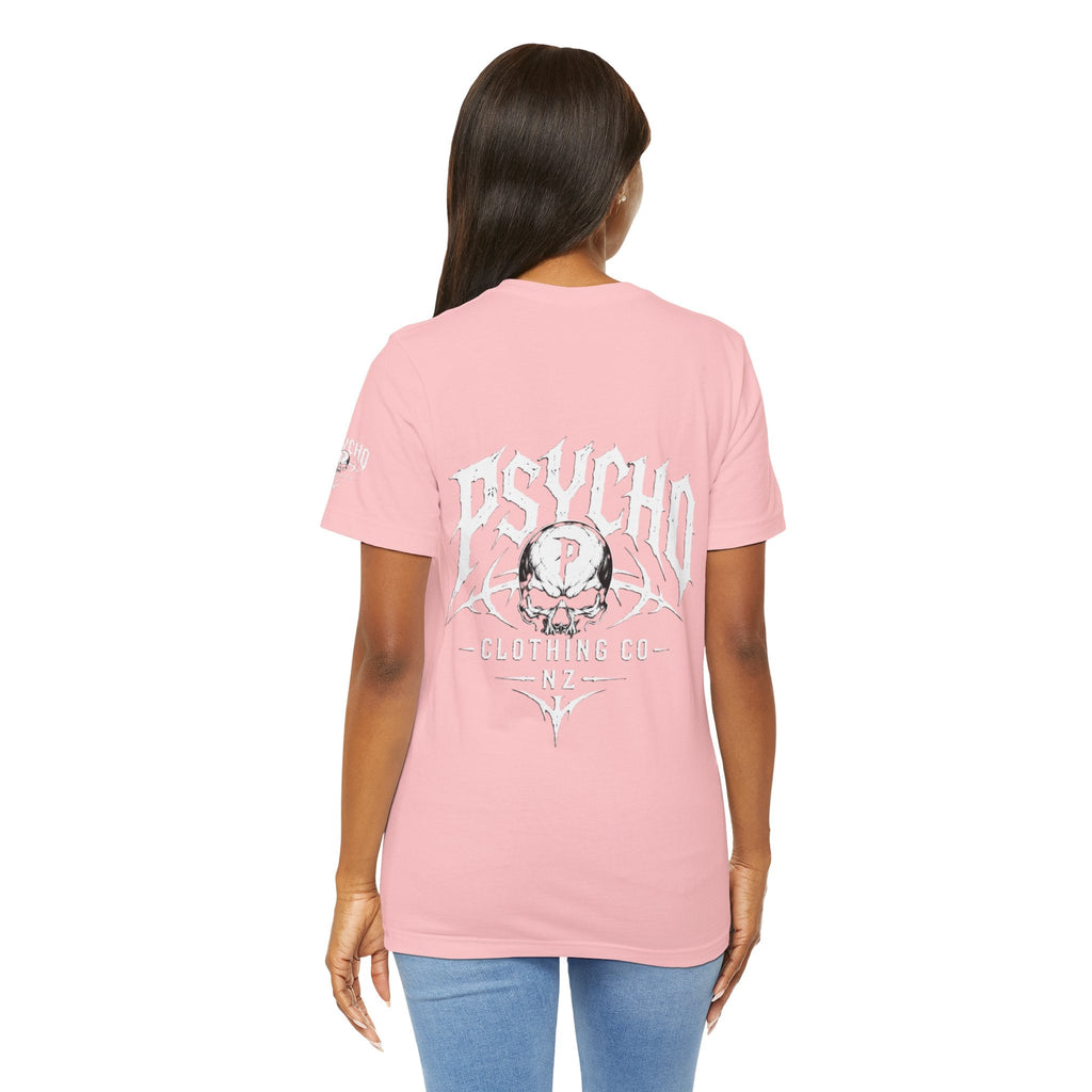 Psycho Clothing Co. Graphic Tee — Gothic Skull Logo T‑Shirt