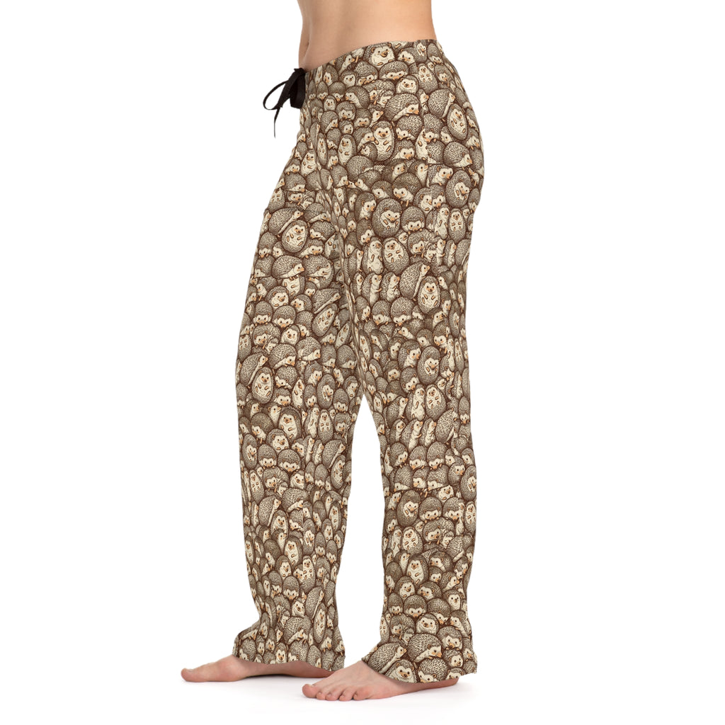 Cozy Hedgehog Print Women's Pajama Pants — Cute All-Over-Print Loungewear