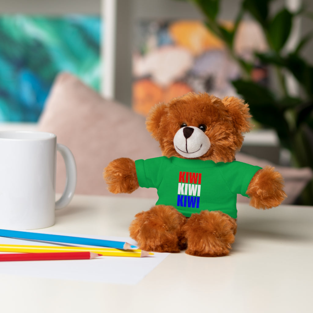 Kiwi Stripe Teddy Bear with Graphic Tee