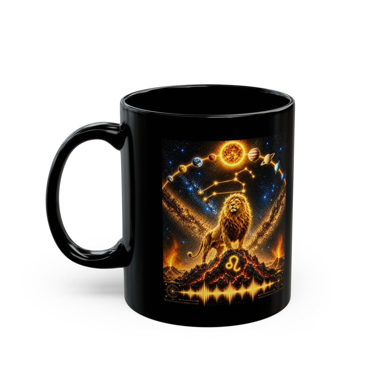 LEO Constellation Black Mug — Zodiac Coffee Cup (11oz, 15oz)