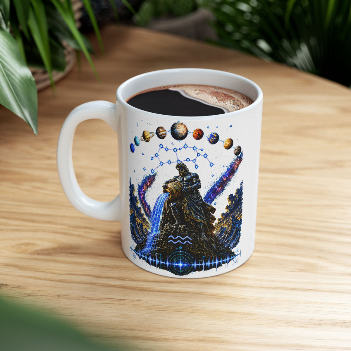 AQUARIUS Astrology Ceramic Mug — Zodiac Constellation Coffee Cup (11oz & 15oz)