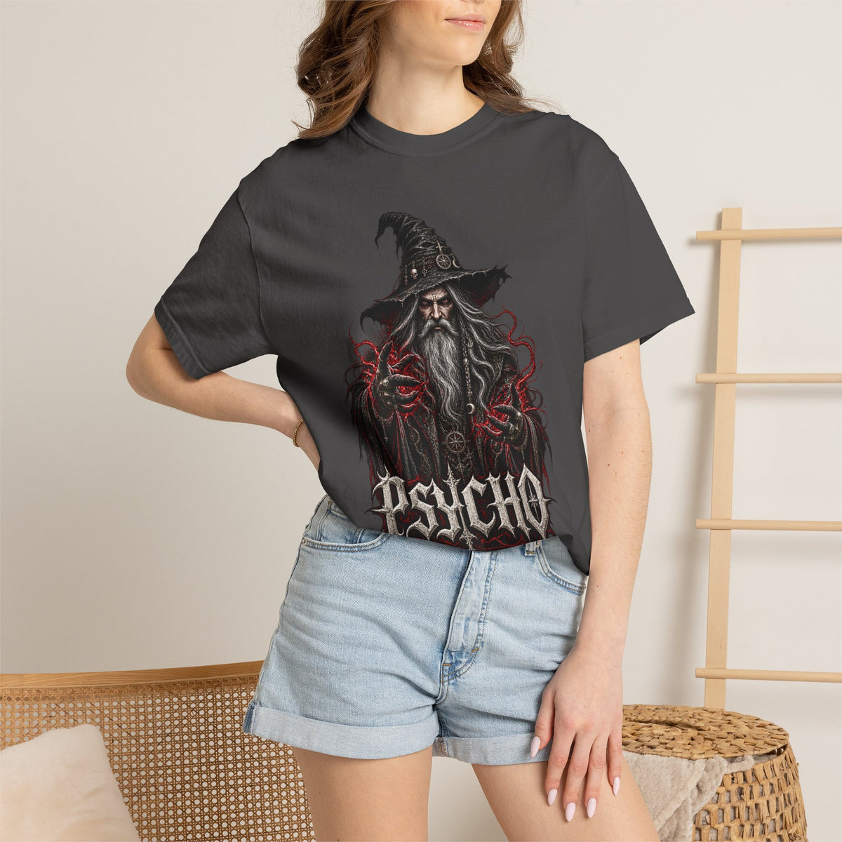 Psycho Wizard T-Shirt — Gothic Wizard Graphic Tee
