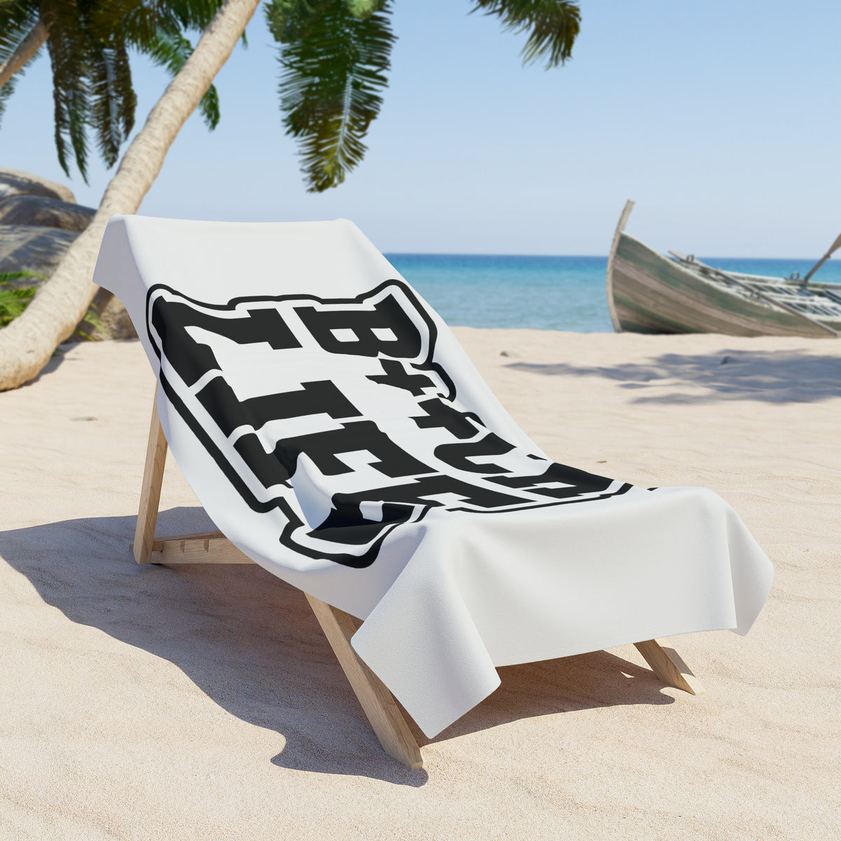 Beach Towel — “B++CH LIFE” Bold Graphic Beach Towel